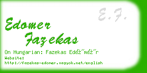edomer fazekas business card